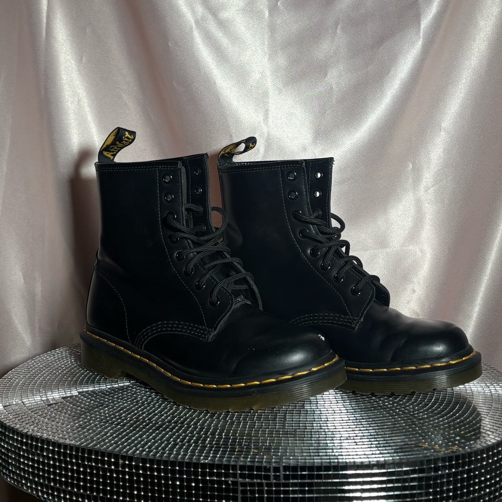 Dr. Martens Black Leather Combat Boots